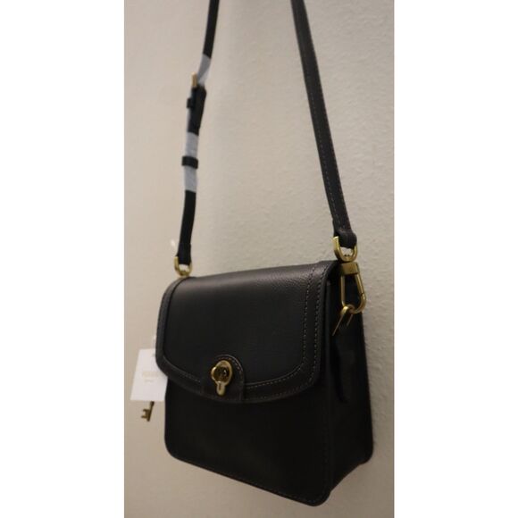 Fossil SHB3070001 Women's Black Ainsley LiteHide Leather Sm. Flap Crossbody - Picture 13 of 16